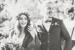 Bride and groom at alternative wedding, portrait Bride and groom at alternative wedding, portrait
